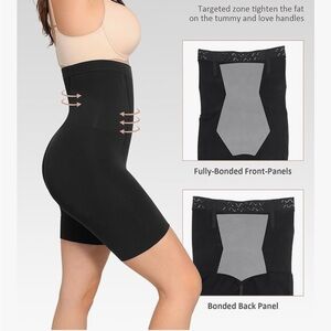 Women's Black High-Rise Shapewear Shorts
